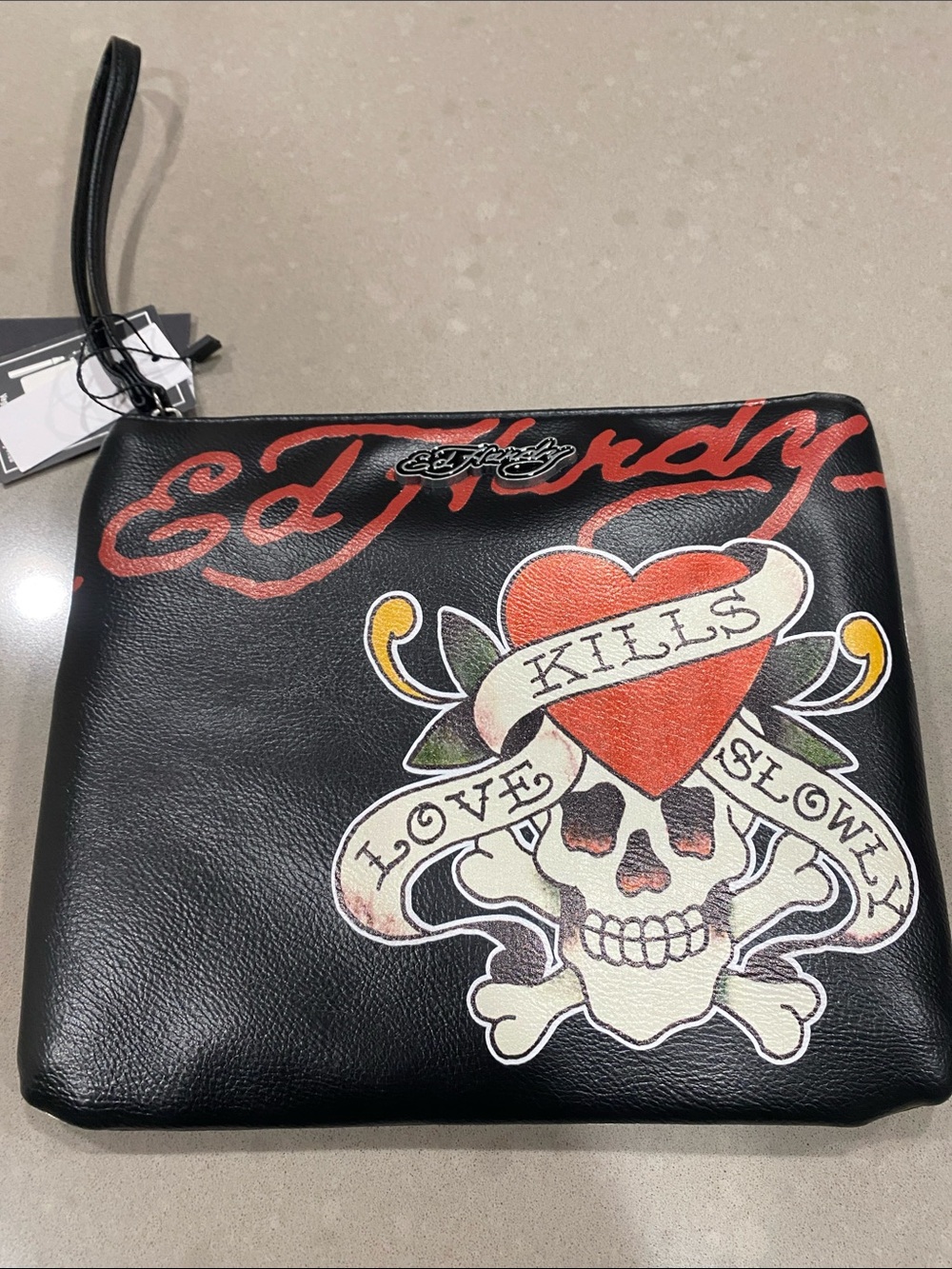 NWT ed hardy love kills wristlet bag purse tattoo